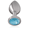 INTENSE - METAL ALUMINUM ANAL PLUG WITH BLUE GLASS SIZE M - Image 3