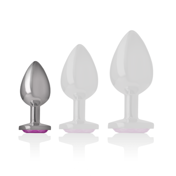 INTENSE - METAL ALUMINUM ANAL PLUG WITH PINK GLASS SIZE S - Image 6