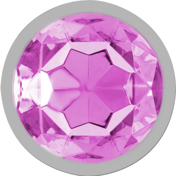 INTENSE - METAL ALUMINUM ANAL PLUG WITH PINK GLASS SIZE S - Image 4