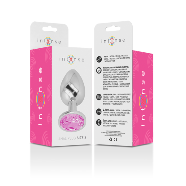 INTENSE - METAL ALUMINUM ANAL PLUG WITH PINK GLASS SIZE S - Image 7