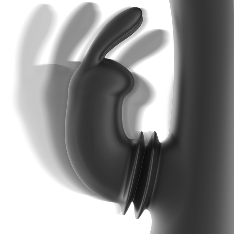 BLACK & SILVER - DJ. ADAM RABBIT SILICONE RECHARGEABLE BLACK STIMULATOR - Image 7