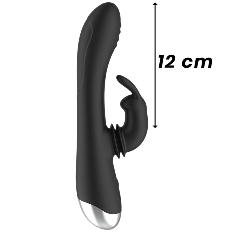 BLACK & SILVER - DJ. ADAM RABBIT SILICONE RECHARGEABLE BLACK STIMULATOR - Image 8
