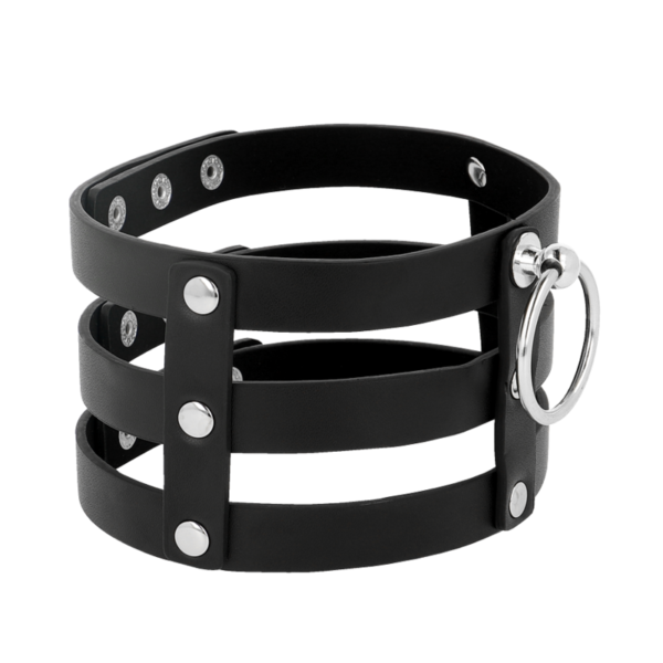COQUETTE CHIC DESIRE HAND CRAFTED CHOKER VEGAN LEATHER - FETISH - Image 3