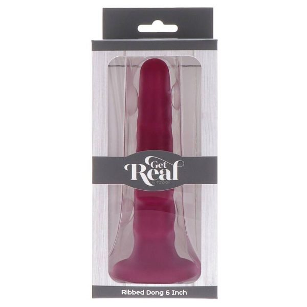 GET REAL - RIBBED DONG 12 CM RED - Image 6
