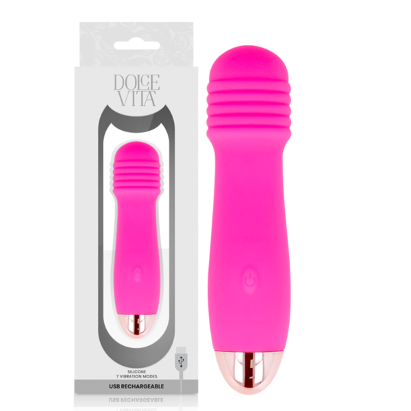DOLCE VITA RECHARGEABLE VIBRATOR THREE PINK 7 SPEEDS