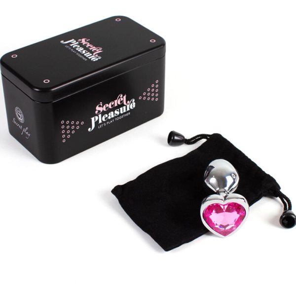 SECRET PLAY - METAL BUTT PLUG FUCHSIA HEART SMALL SIZE 7 CM - Image 4