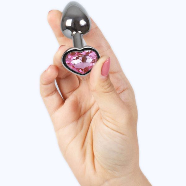 SECRET PLAY - METAL BUTT PLUG FUCHSIA HEART SMALL SIZE 7 CM - Image 3