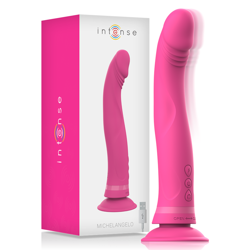 INTENSE' - MICHELANGELO DILDO VIBRATOR SILICONE PINK - Image 3