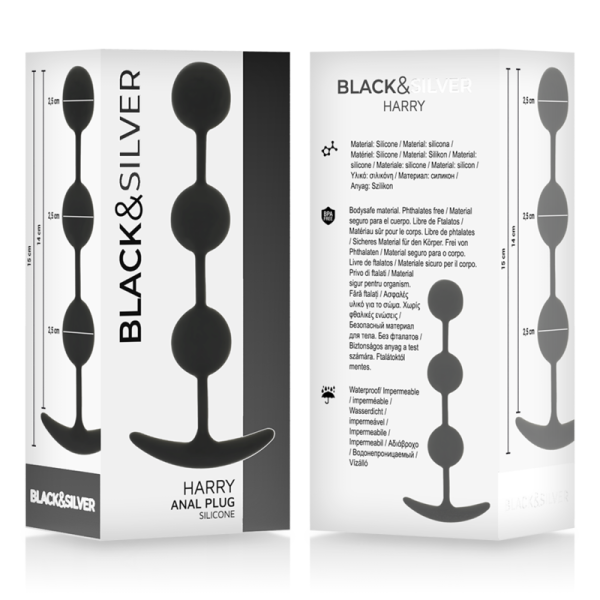 BLACK & SILVER' - HARRY' ANAL BEADS 14 CM - Image 5