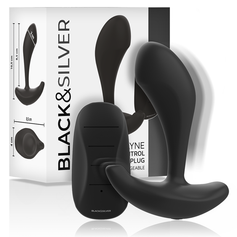 BLACK & SILVER' - DWAYNE ANAL' PLUG SILICONE REMOTE CONTROL - Image 2