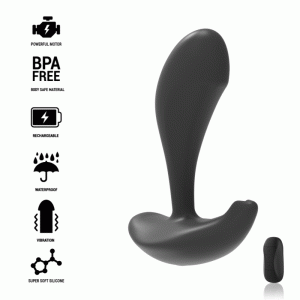 BLACK & SILVER' - DWAYNE ANAL' PLUG SILICONE REMOTE CONTROL