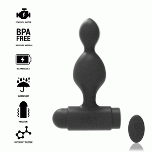 BLACK & SILVER' - TUCKER PETIT ANAL PLUG SILICONE REMOTE CONTROL