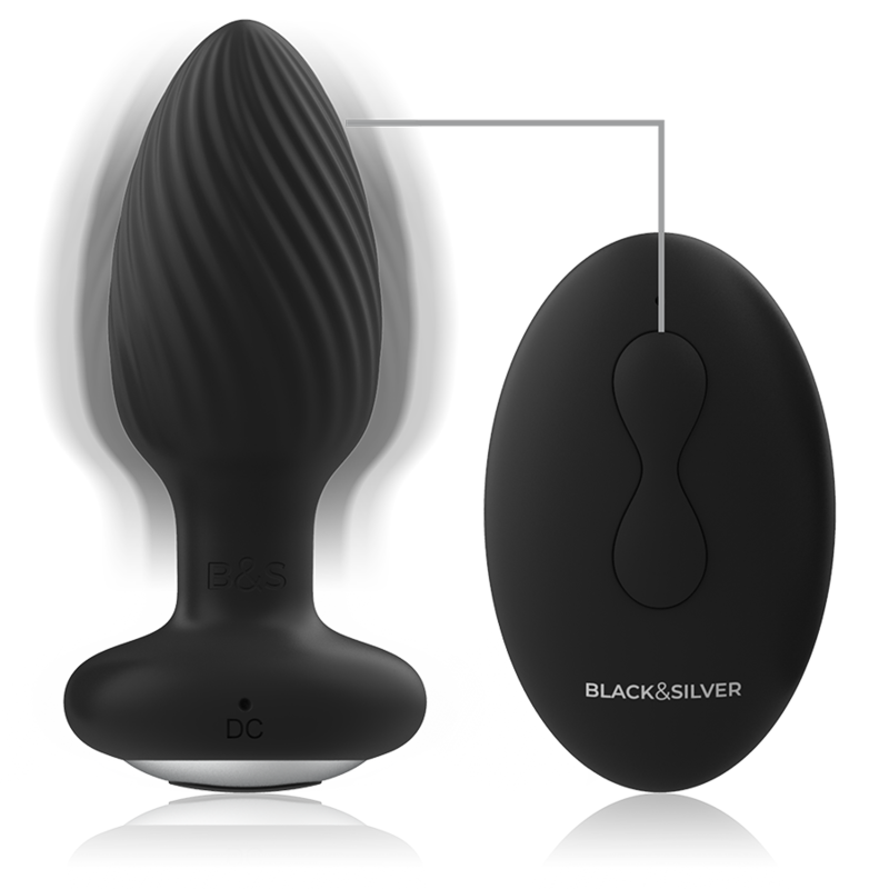 BLACK & SILVER' - WELLS' ANAL PLUG SILICONE REMOTE CONTROL - Image 4
