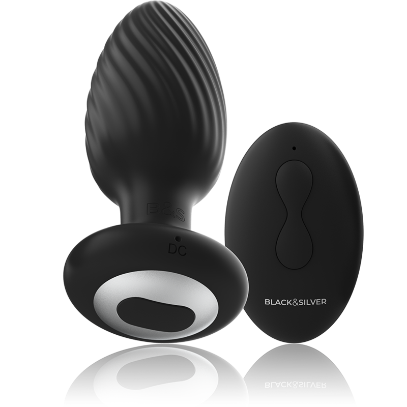BLACK & SILVER' - WELLS' ANAL PLUG SILICONE REMOTE CONTROL - Image 3