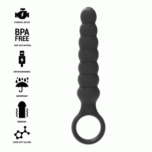 BLACK & SILVER - BOB POWERFUL ANAL BEADS SILICONE