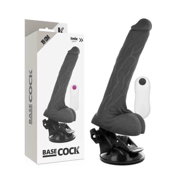 BASECOCK REALISTIC VIBRATOR REMOTE CONTROL BLACK 19 CM - Image 2
