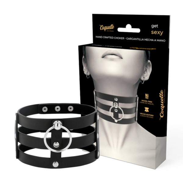 COQUETTE CHIC DESIRE HAND CRAFTED CHOKER VEGAN LEATHER - FETISH