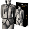 COQUETTE CHIC DESIRE ELASTIC HARNESS SET AND NIPPLE COVERS BLACK - Image 2