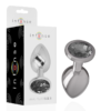 INTENSE - METAL ALUMINUM ANAL PLUG WITH BLACK GLASS SIZE S - Image 2