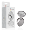 INTENSE - METAL ALUMINUM ANAL PLUG WITH SILVER GLASS SIZE L - Image 2