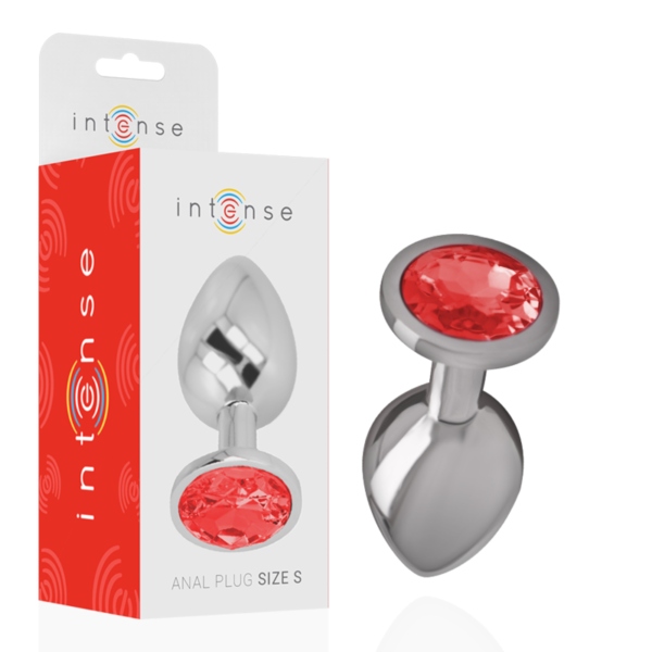 INTENSE - METAL ALUMINUM ANAL PLUG WITH RED GLASS SIZE S - Image 2