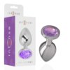 INTENSE - METAL ALUMINUM ANAL PLUG WITH VIOLET GLASS SIZE L - Image 2