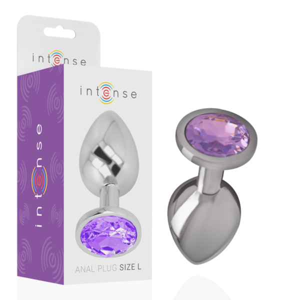 INTENSE - METAL ALUMINUM ANAL PLUG WITH VIOLET GLASS SIZE S - Image 2