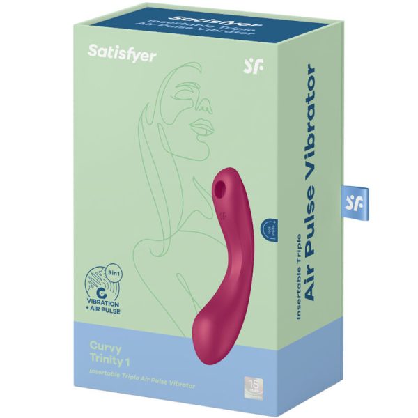 SATISFYER - CURVE TRINITY 1 AIR PULSE VIBRATION RED - Image 10