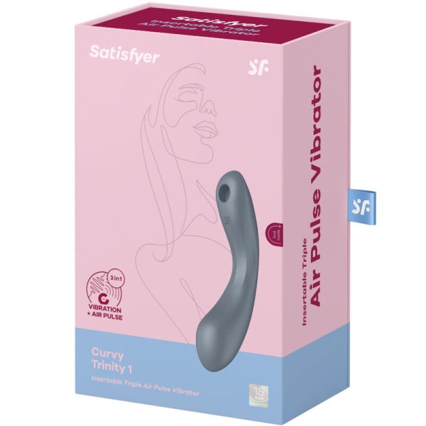 SATISFYER - CURVE TRINITY 1 AIR PULSE VIBRATION GREY - Image 10