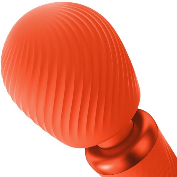 FUN FACTORY - VIM SILICONE RECHARGEABLE VIBRATING WEIGHTED RUMBLE WAND SUNRISE ORANGE - Image 3