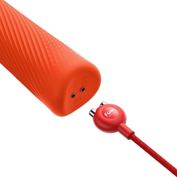 FUN FACTORY - VIM SILICONE RECHARGEABLE VIBRATING WEIGHTED RUMBLE WAND SUNRISE ORANGE - Image 4