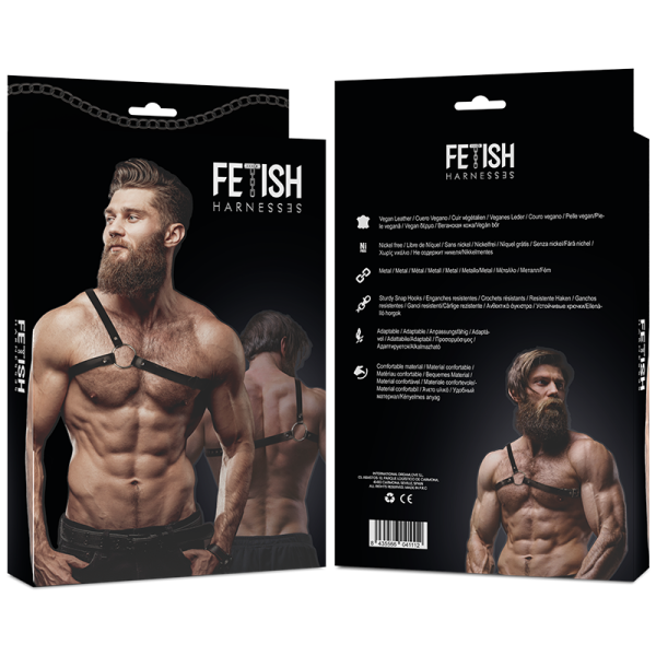 FETISH SUBMISSIVE ATTITUDE - ECO LEATHER CROSSED SHOULDER STRAP HARNESS MEN - Image 3
