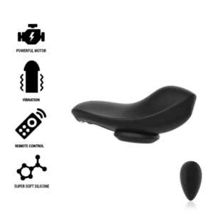 BLACK & SILVER - PRESTON BLACK RECHARGEABLE SILICONE VIBRATOR PANTIE