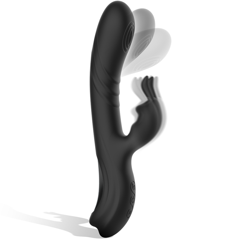 BLACK & SILVER - JAMIE STIMULATING VIBE SILICONE RECHARGEABLE BLACK - Image 3