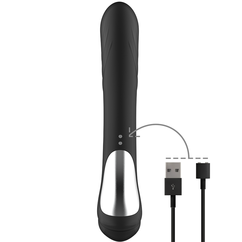 BLACK & SILVER - JAMIE STIMULATING VIBE SILICONE RECHARGEABLE BLACK - Image 5
