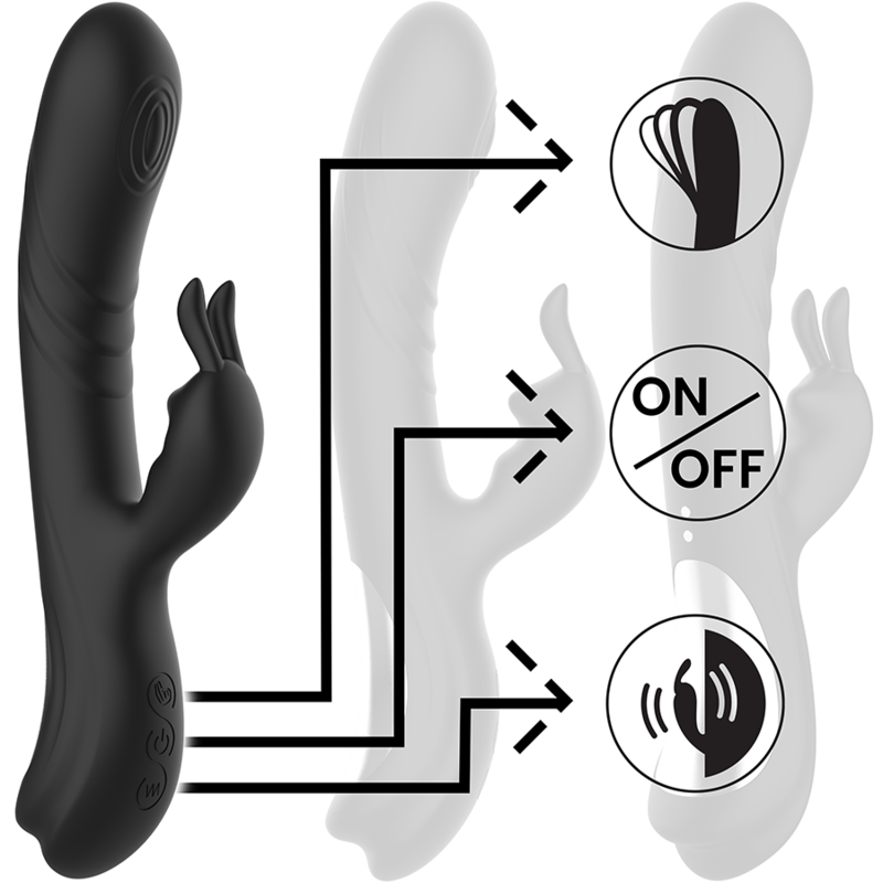 BLACK & SILVER - JAMIE STIMULATING VIBE SILICONE RECHARGEABLE BLACK - Image 6