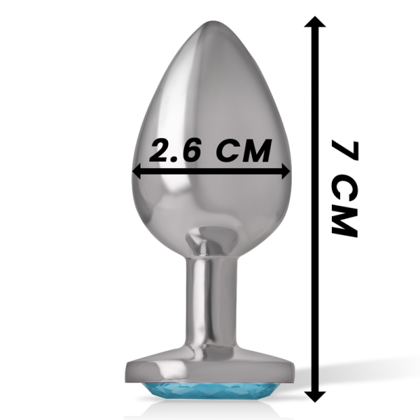 INTENSE - METAL ALUMINUM ANAL PLUG HEART BLUE SIZE S - Image 4