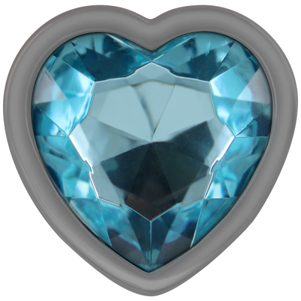 INTENSE - METAL ALUMINUM ANAL PLUG HEART BLUE SIZE S - Image 3