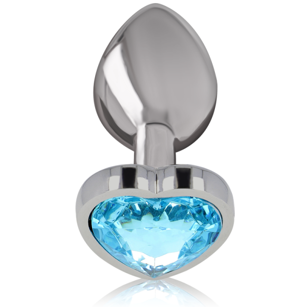 INTENSE - METAL ALUMINUM ANAL PLUG HEART BLUE SIZE S - Image 2
