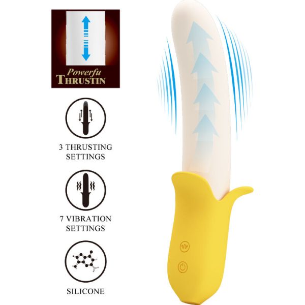PRETTY LOVE - BANANA GEEK SUPER POWER 7 VIBRATION SETTINGS UP & DOWN SILICONE BLACK - Image 3