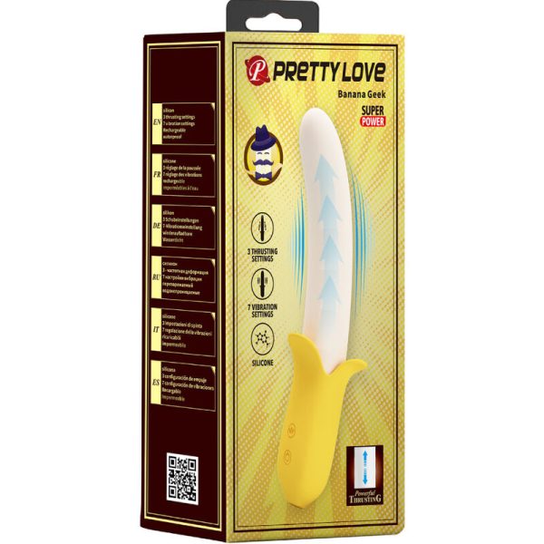 PRETTY LOVE - BANANA GEEK SUPER POWER 7 VIBRATION SETTINGS UP & DOWN SILICONE BLACK - Image 7