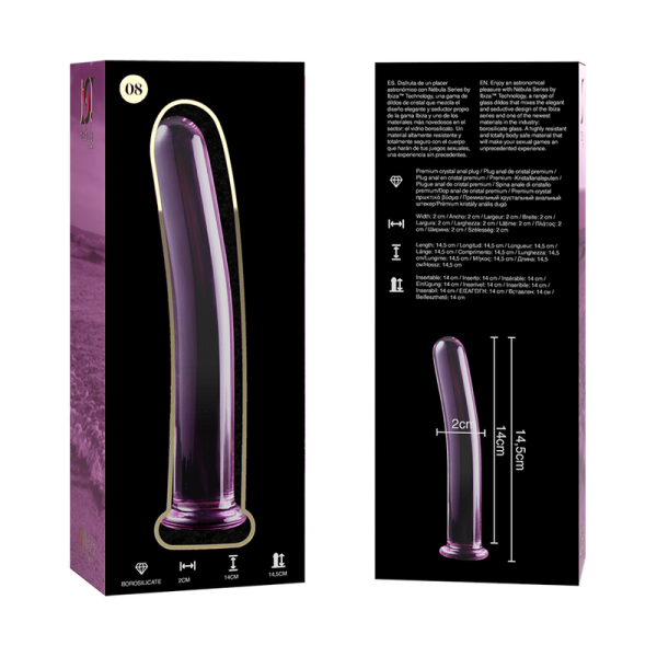 NEBULA SERIES BY IBIZA' - MODEL 8 DILDO BOROSILICATE GLASS 14.5 X 2 CM PINK - Image 4