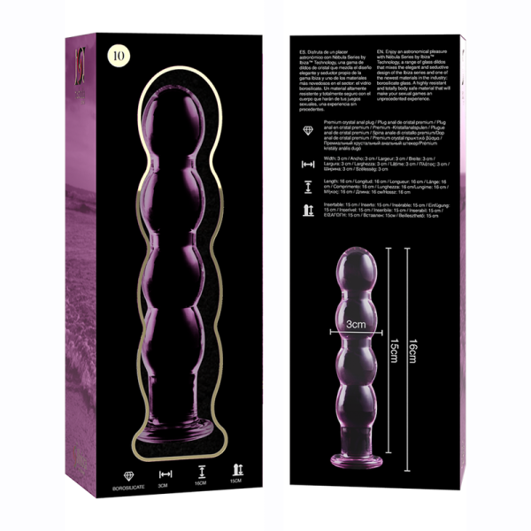NEBULA SERIES BY IBIZA' - MODEL 10 DILDO BOROSILICATE GLASS 16.5 X 3.5 CM PINK - Image 6