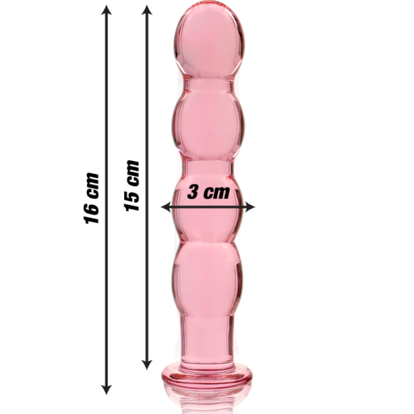 NEBULA SERIES BY IBIZA' - MODEL 10 DILDO BOROSILICATE GLASS 16.5 X 3.5 CM PINK - Image 4