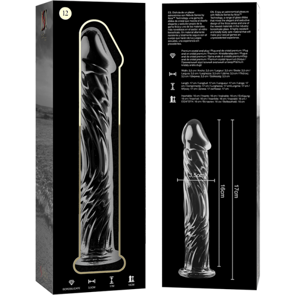 NEBULA SERIES BY IBIZA' - MODEL 12 DILDO BOROSILICATE GLASS 17 X 3.5 CM CLEAR - Image 4