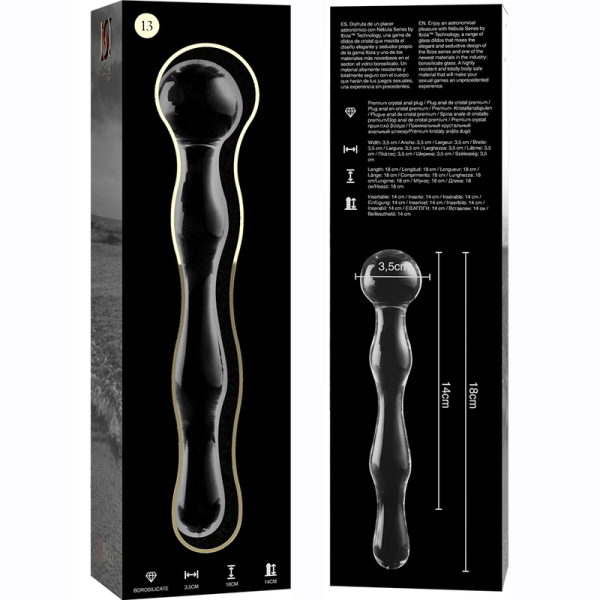 NEBULA SERIES BY IBIZA' - MODEL 13 DILDO BOROSILICATE GLASS 18 X 3.5 CM CLEAR - Image 4