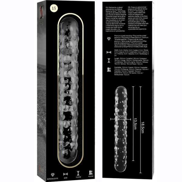 NEBULA SERIES BY IBIZA' - MODEL 15 DILDO BOROSILICATE GLASS 18.5 X 3 CM CLEAR - Image 4