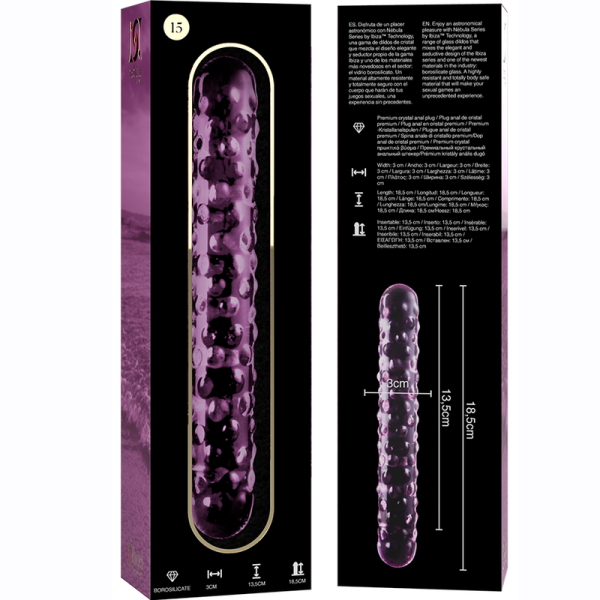 NEBULA SERIES BY IBIZA' - MODEL 15 DILDO BOROSILICATE GLASS 18.5 X 3 CM PINK - Image 4
