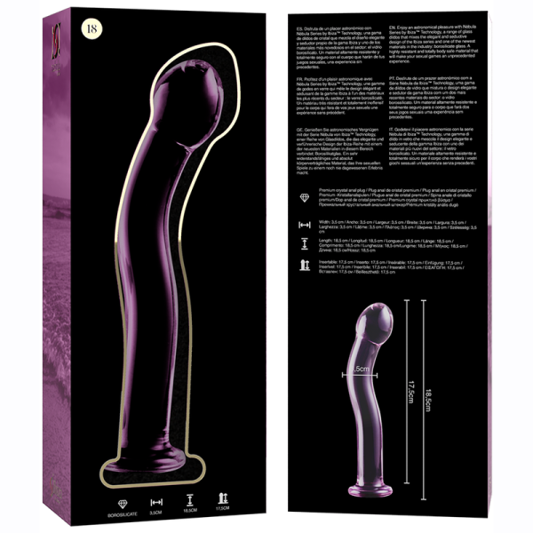 NEBULA SERIES BY IBIZA' - MODEL 18 DILDO BOROSILICATE GLASS 18.5 X 3.5 CM PINK - Image 4