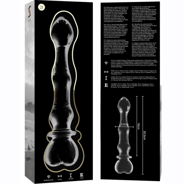 NEBULA SERIES BY IBIZA' - MODEL 21 DILDO BOROSILICATE GLASS 20.5 X 3.5 CM CLEAR - Image 5